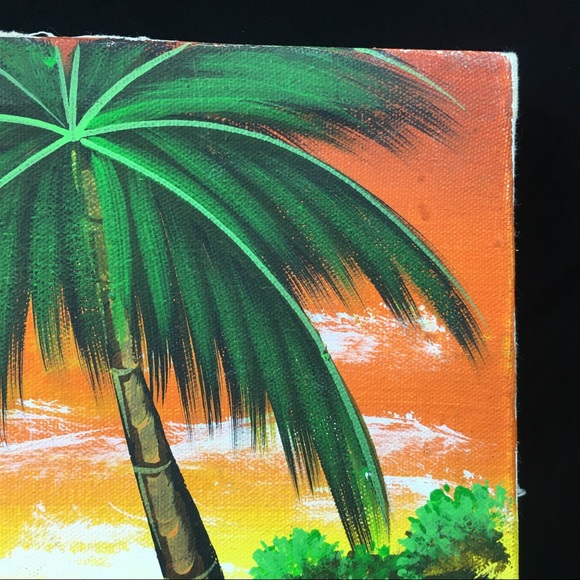 Tropical Sunset Palm Tree Folk Art Painting - Picture 5 of 8